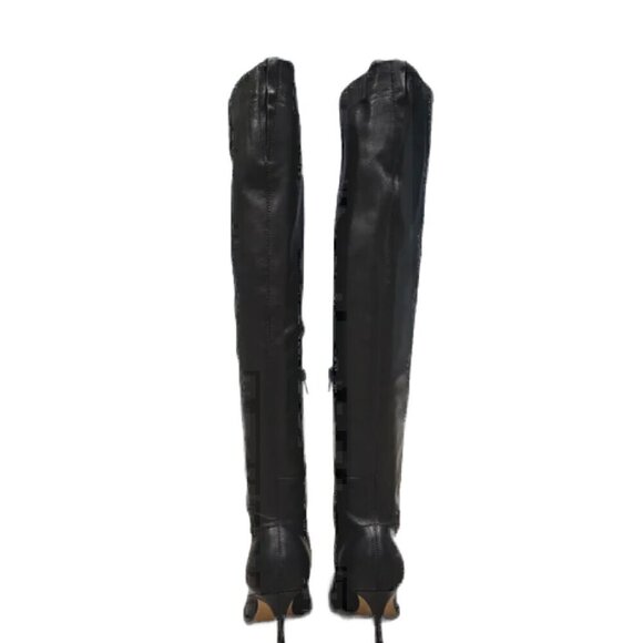 Jeffrey Campbell Black Knee High Leather Boots - Picture 8 of 12